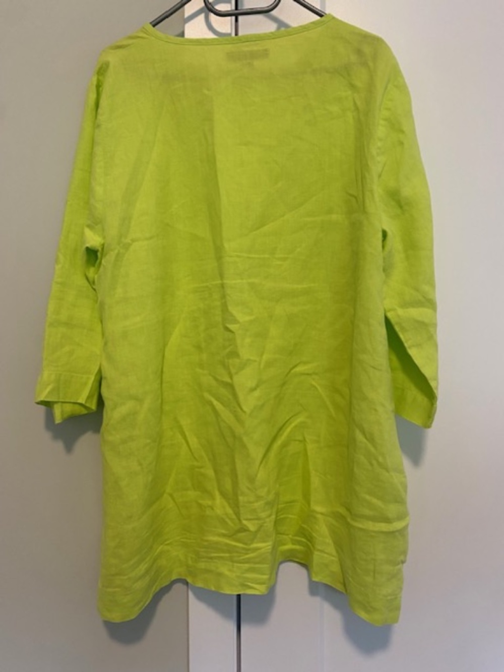 Flax Lagenlook 100% Linen Tunic In Key Lime Size Medium - Picture 3 of 7